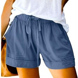 ✨ ElasticTie Waist Casual Style Shorts 2 Front & Back Pockets Size XL NEW!